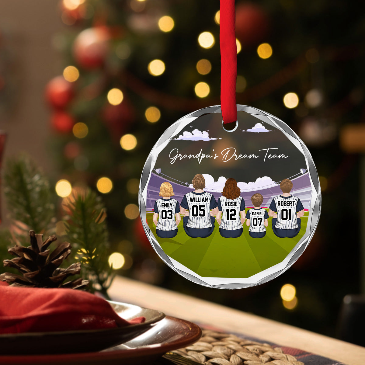 Dream Team - Personalized Custom Glass Ornament