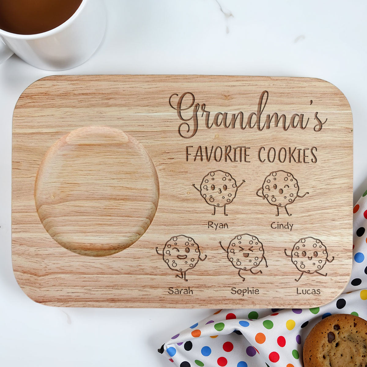 Grandma's Favorite Cookies - Personalized Custom Wooden Treat Board