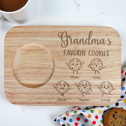 Grandma's Favorite Cookies - Personalized Custom Wooden Treat Board