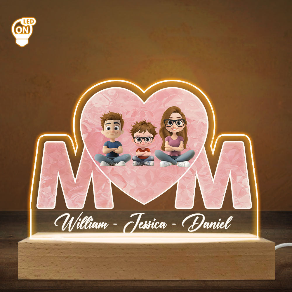 Mother Is The Light In Our Lives - Personalized Custom LED Light