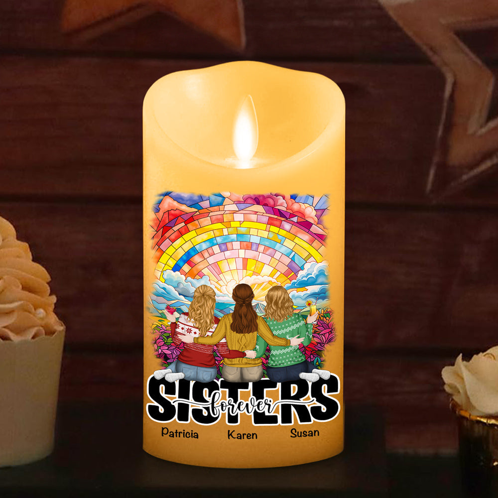 Besties Sitting Together - Personalized Custom LED Candle
