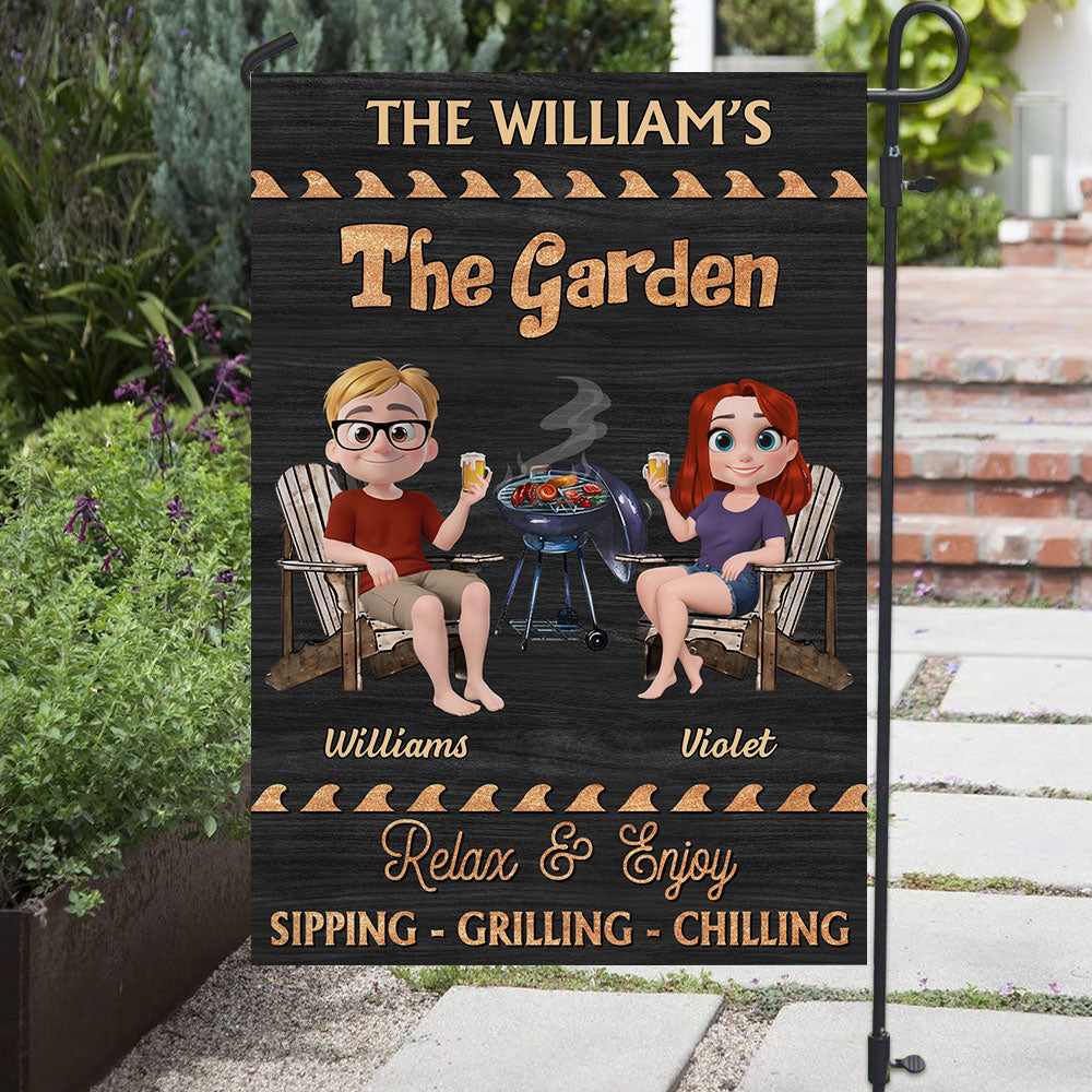 Pool And Patio Sipping Chilling - Personalized Custom Flag