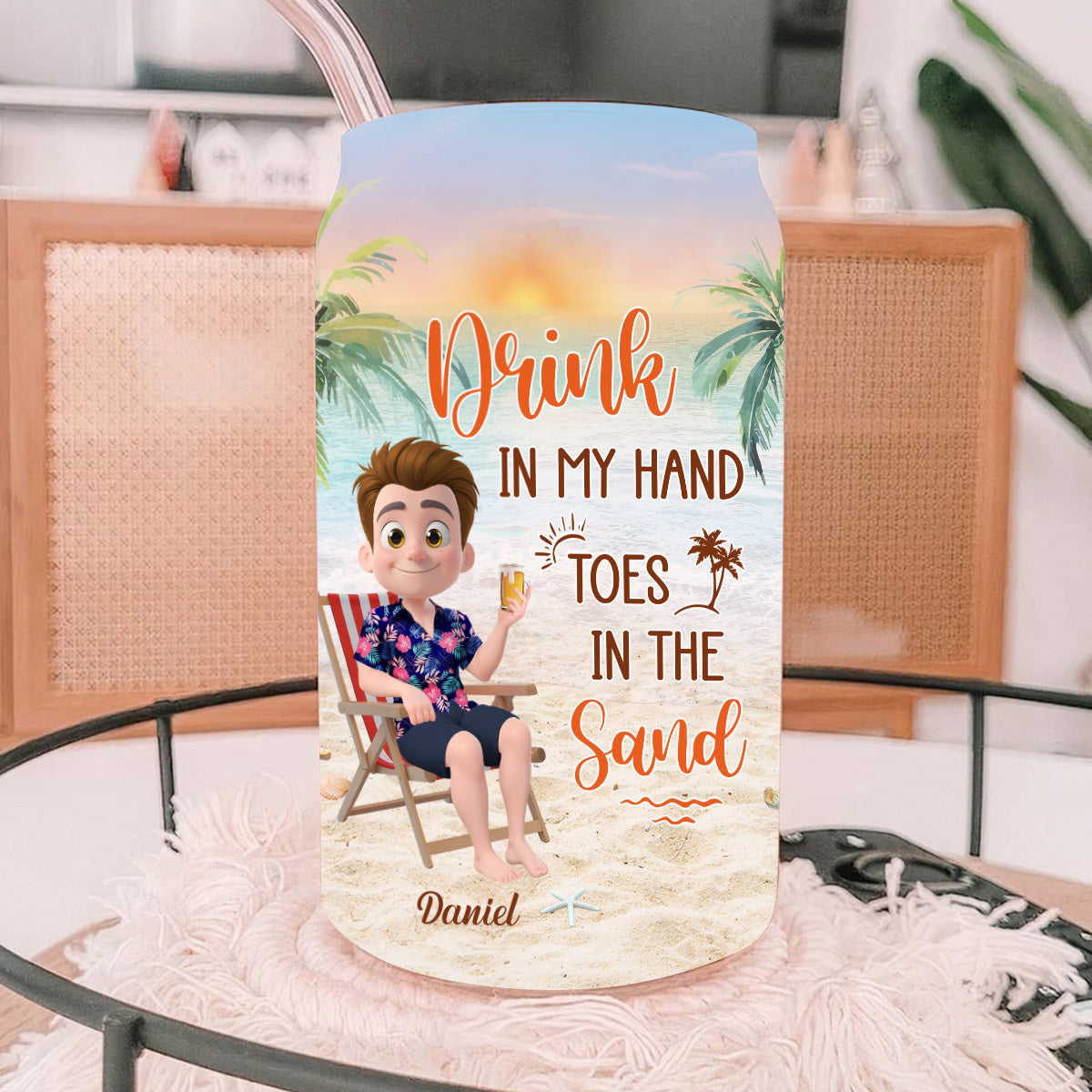 Life Is Better At The Beach - Personalized Custom Glass Can