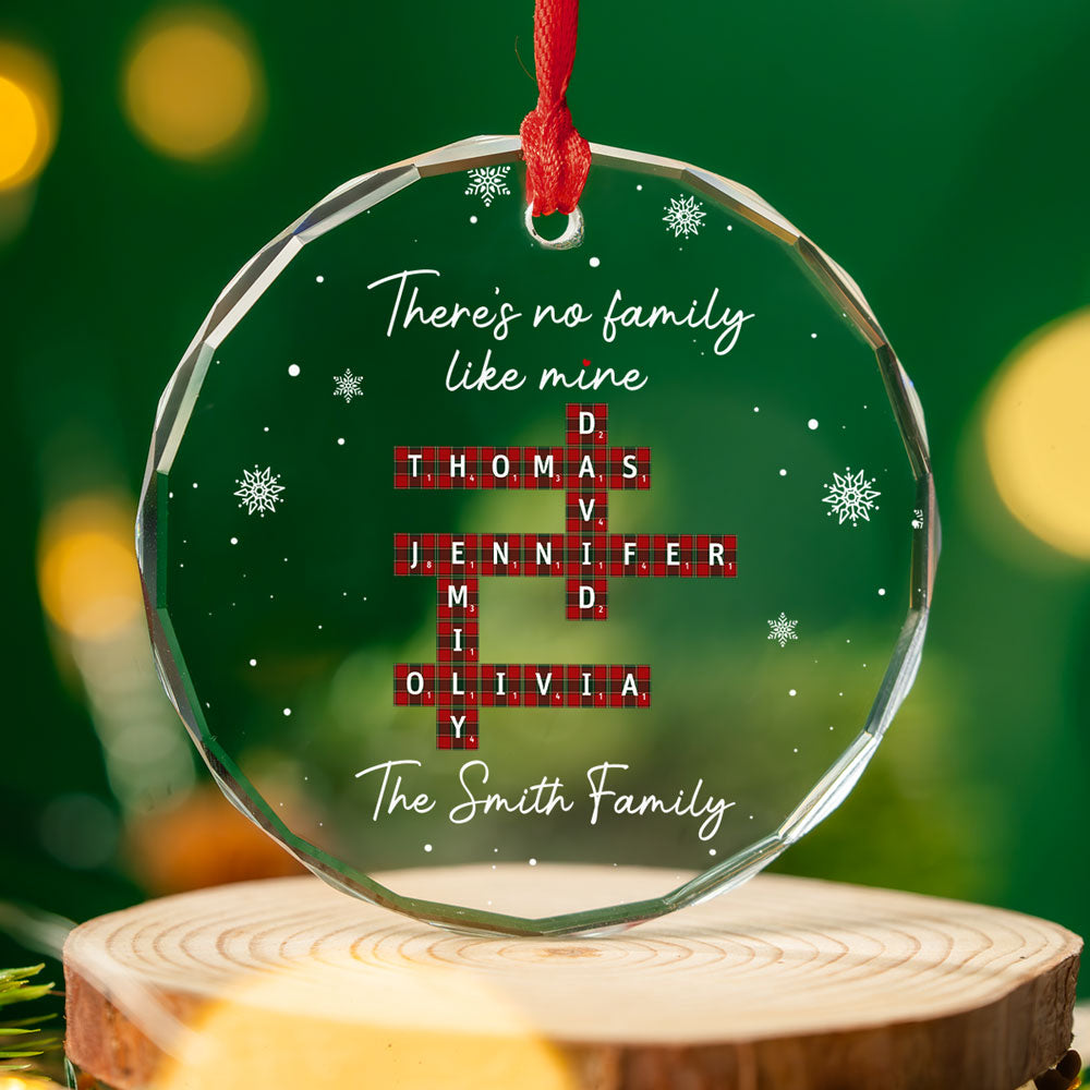 Our Family Crossword - Personalized Custom Glass Ornament