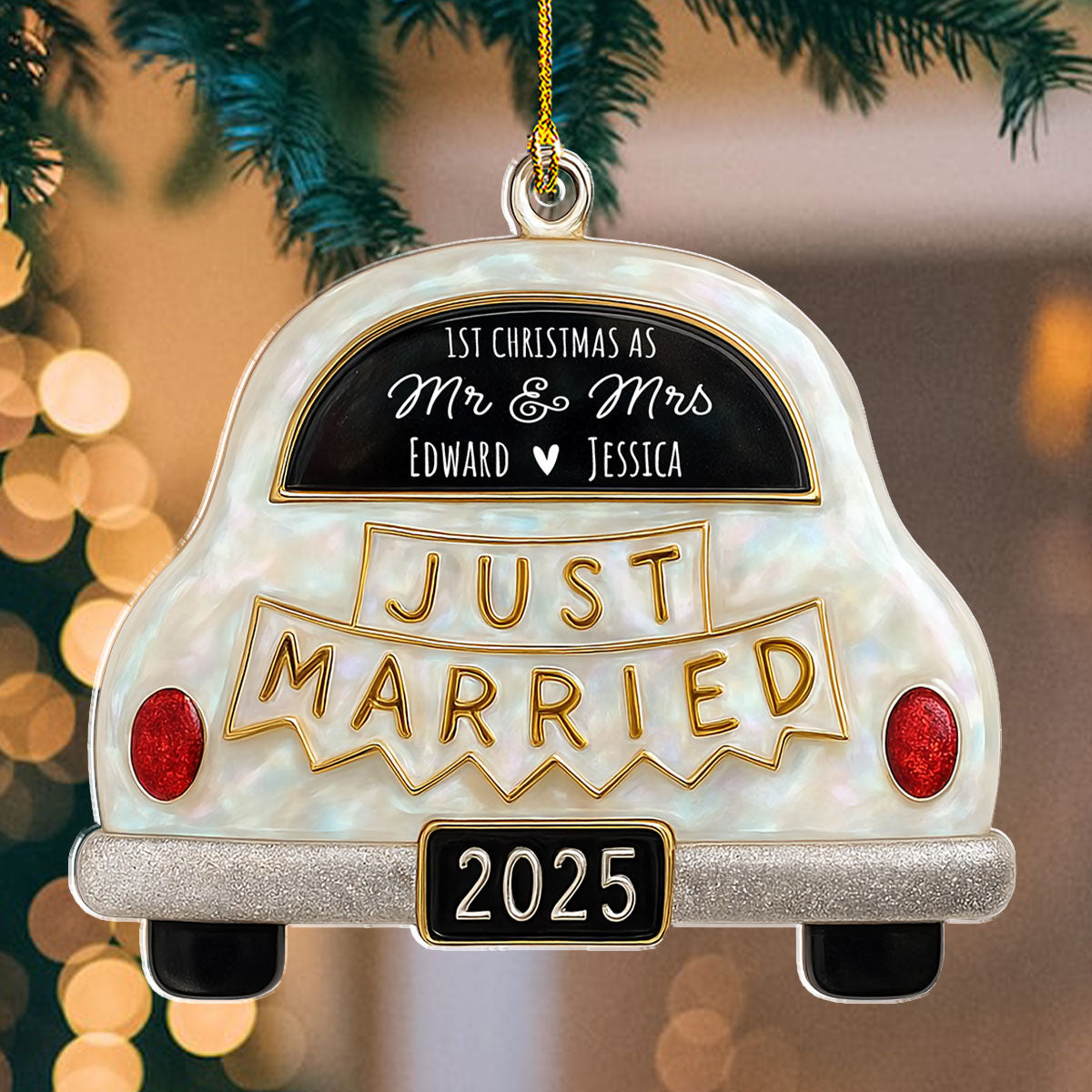 Save The Date - Personalized Custom 3D Effect Acrylic Ornament