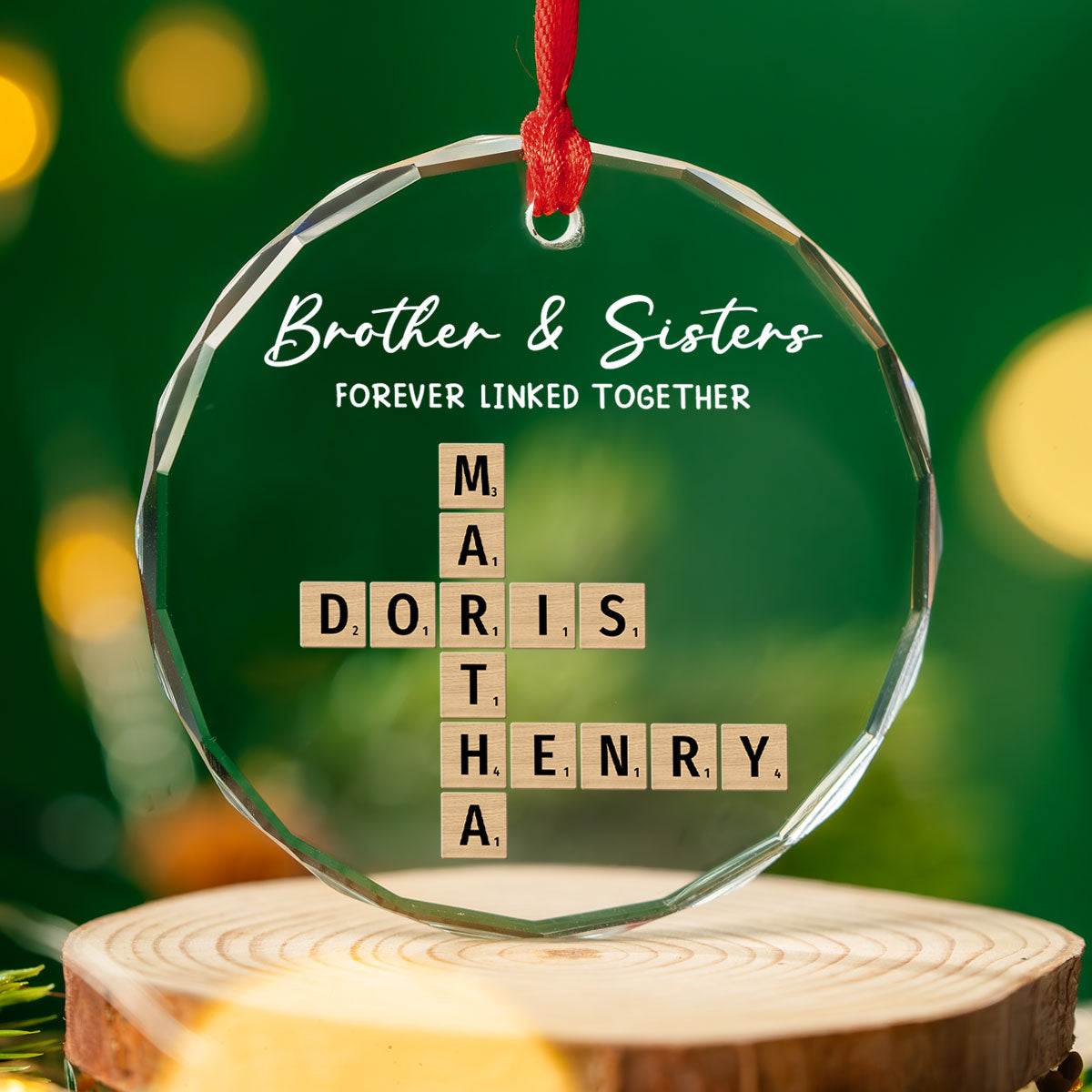 Family Roots Keep Us Together - Personalized Custom Glass Ornament