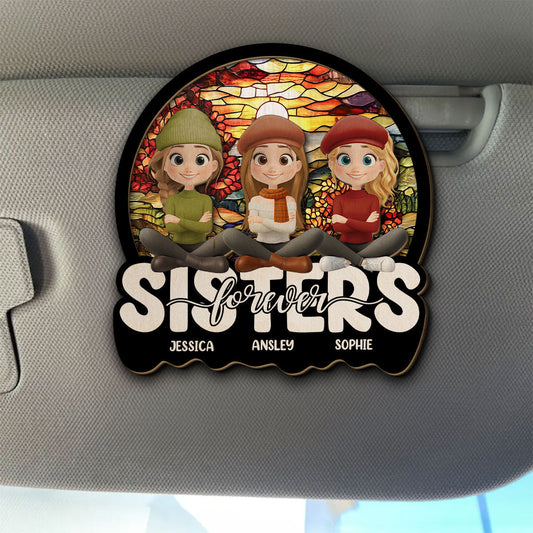 Sitting Together Autumn - Personalized Custom Car Visor Clip