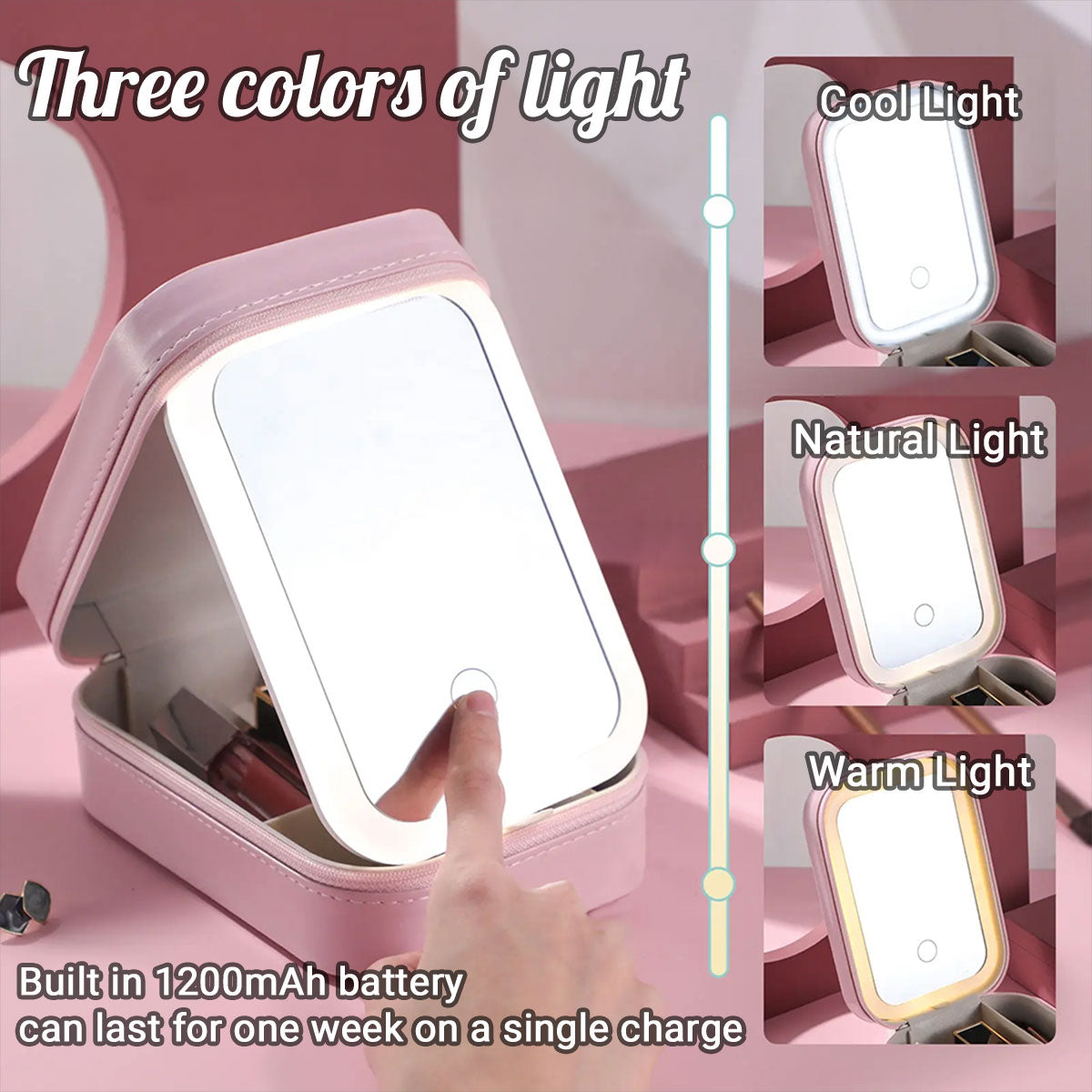 Forever And Always - Personalized Custom Jewelry Box With LED Mirror