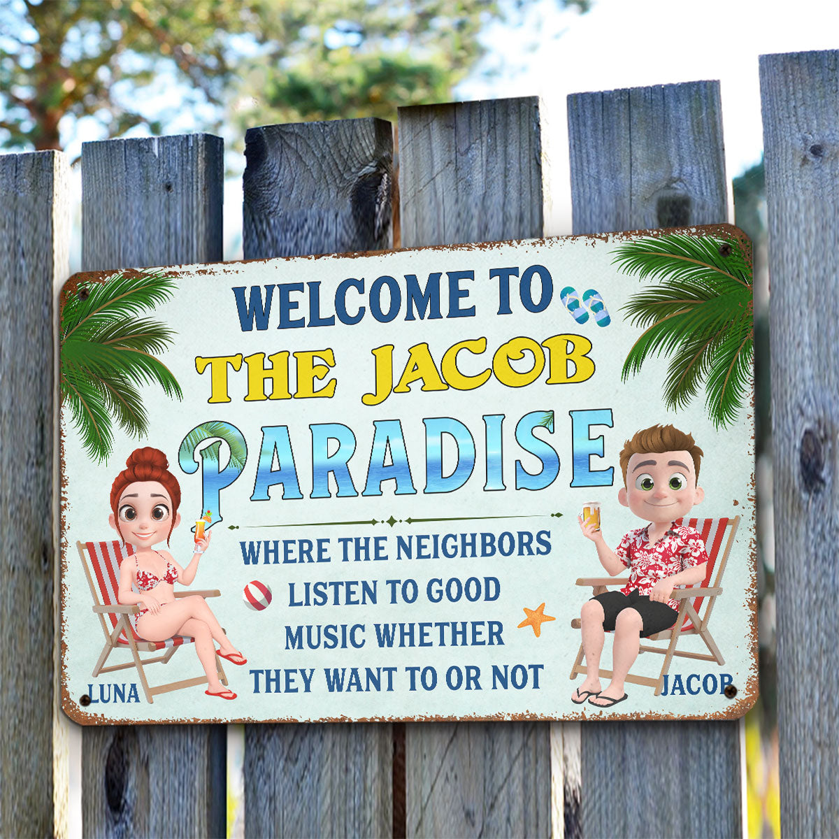 Welcome To Our Pool - Personalized Custom Metal Sign