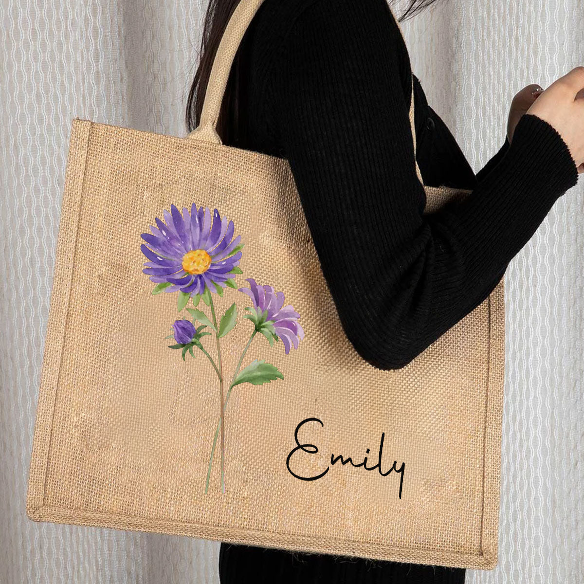 Friends Are Flowers That Never Fade - Personalized Custom Jute Tote Bag