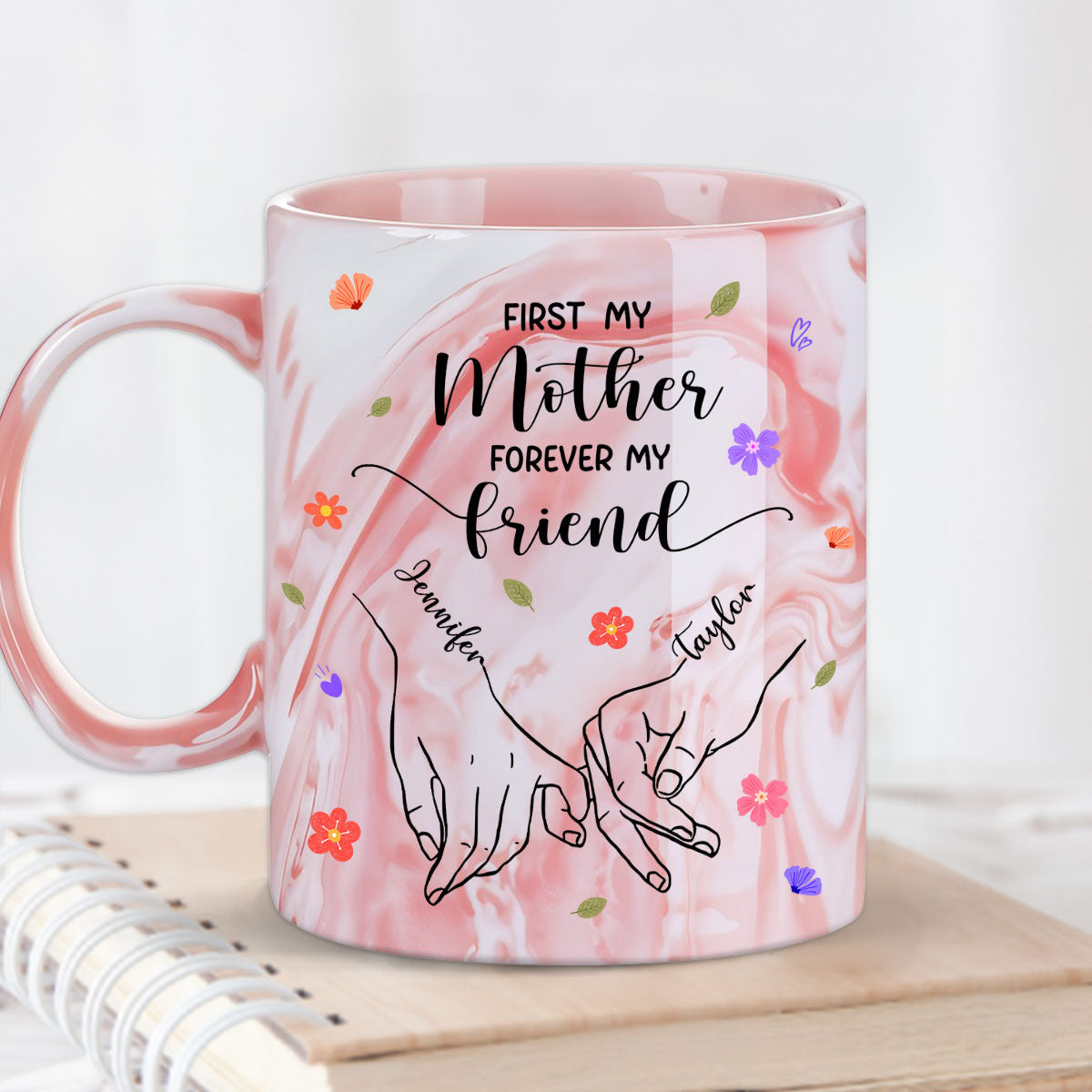 Forever My Friend - Personalized Custom Pink Marble Mug