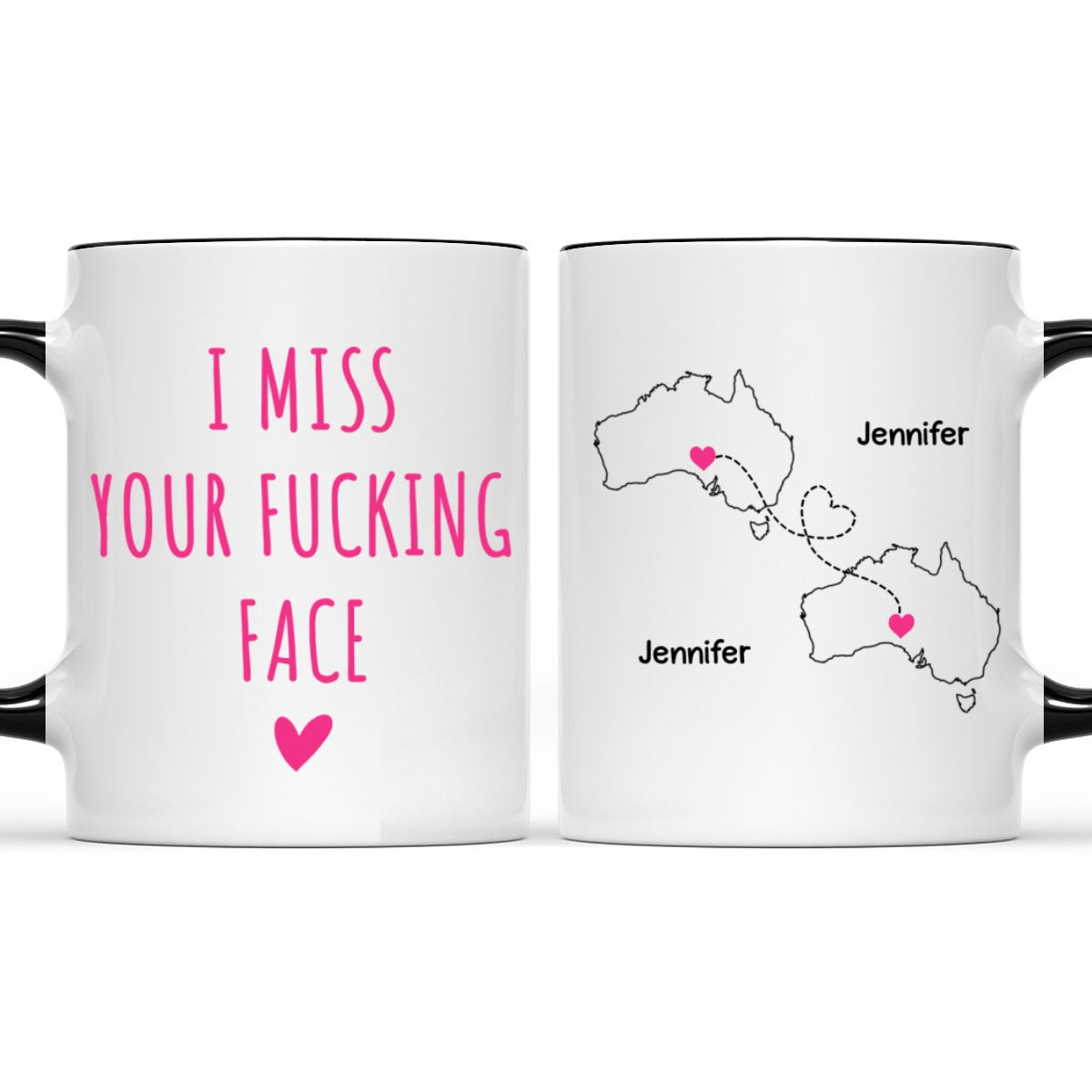 I Miss Your Face - Personalized Custom Accent Mug