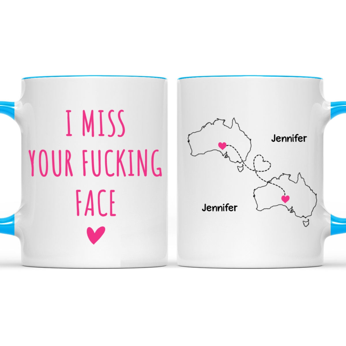 I Miss Your Face - Personalized Custom Accent Mug
