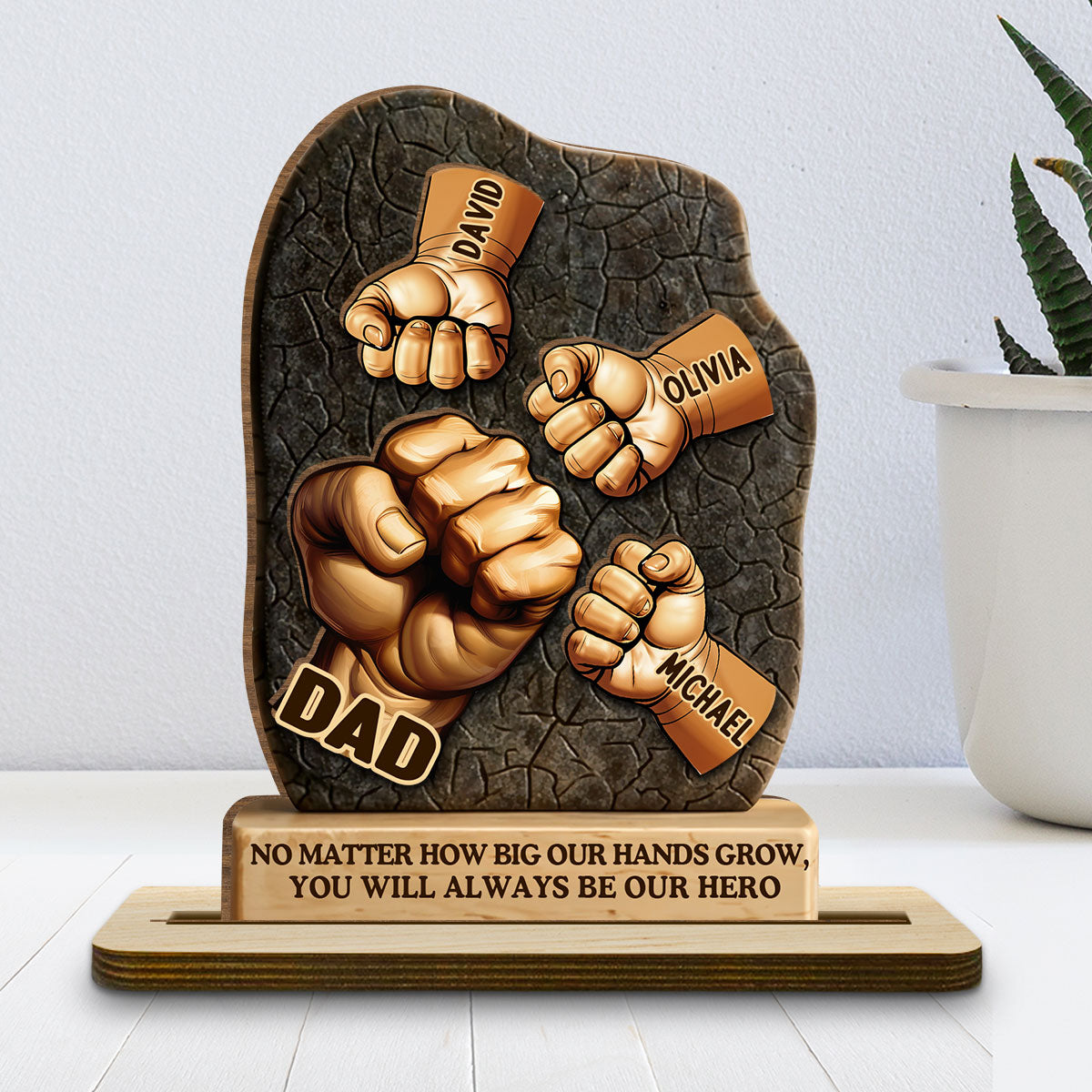 We Will Always Reach For You - Personalized Custom 2-Layer Wood Plaque With Flat Base