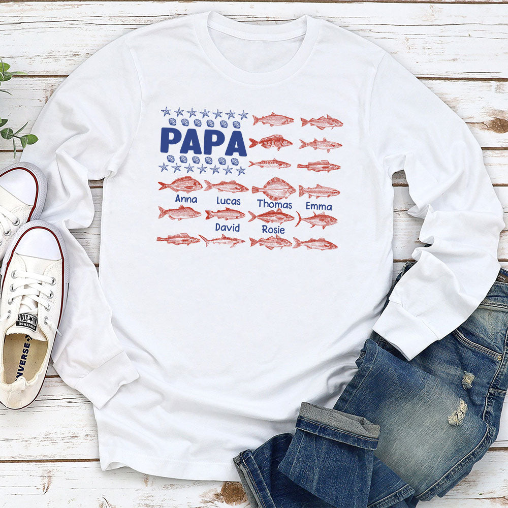 Fish and Sea Shells Papa - Personalized Custom Shirt