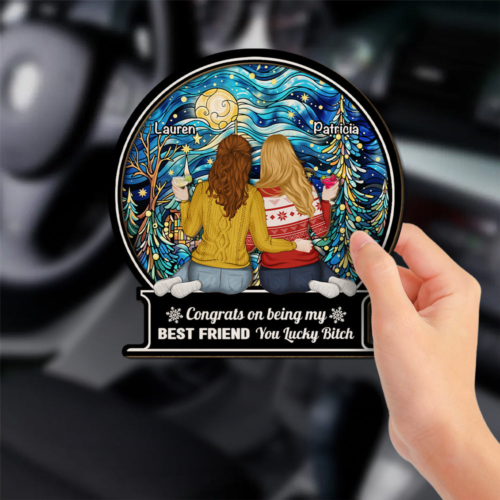 Congrats Being My Besties - Personalized Custom Car Visor Clip