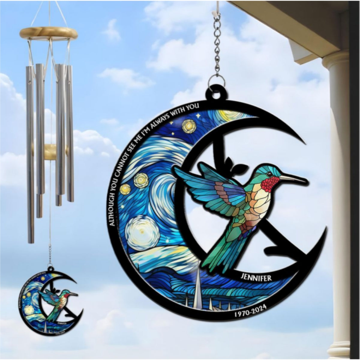 Although You Cannot See Me - Personalized Custom Suncatcher Wind Chime