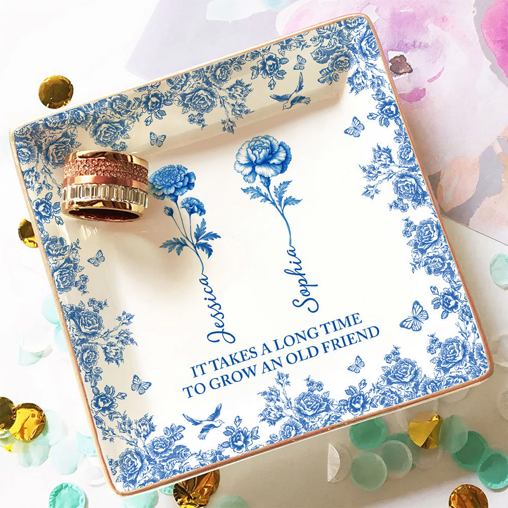 Old Friend Bloom - Personalized Custom Jewelry Dish