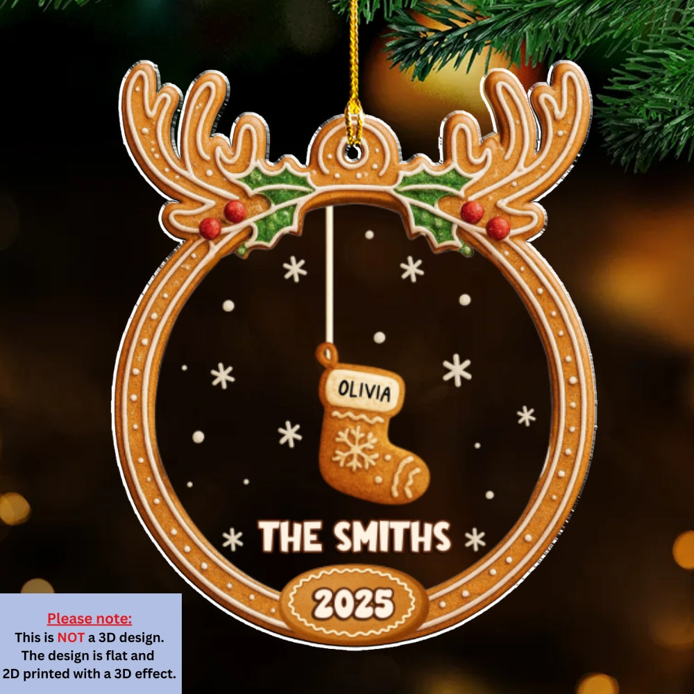 Gingerbread Christmas Memories - Personalized Custom Acrylic Ornament