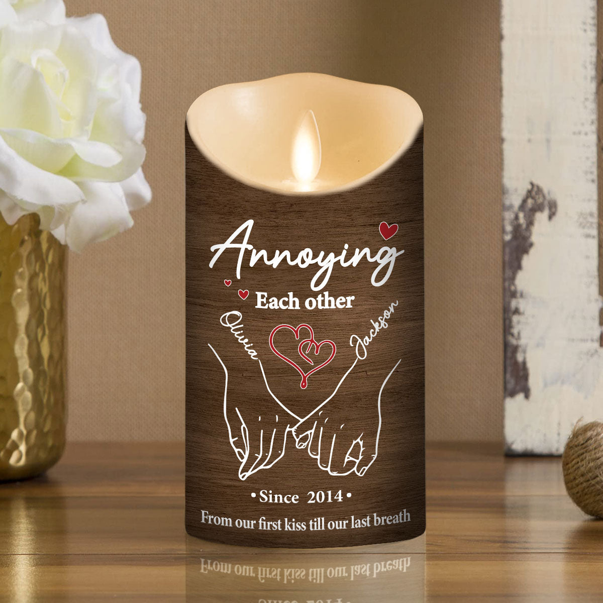 Annoying Each Other - Personalized Custom LED Candle