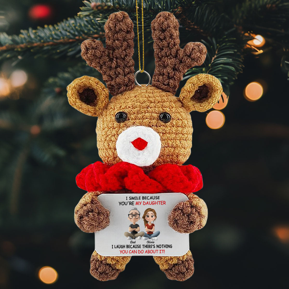 My Daughter - Personalized Custom Deer Crocheted Ornament