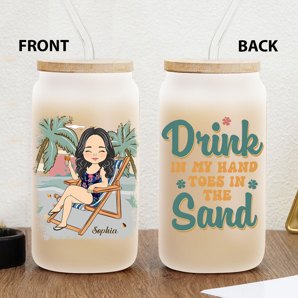 Just A Girl Who Loves Beaches - Personalized Custom Glass Can