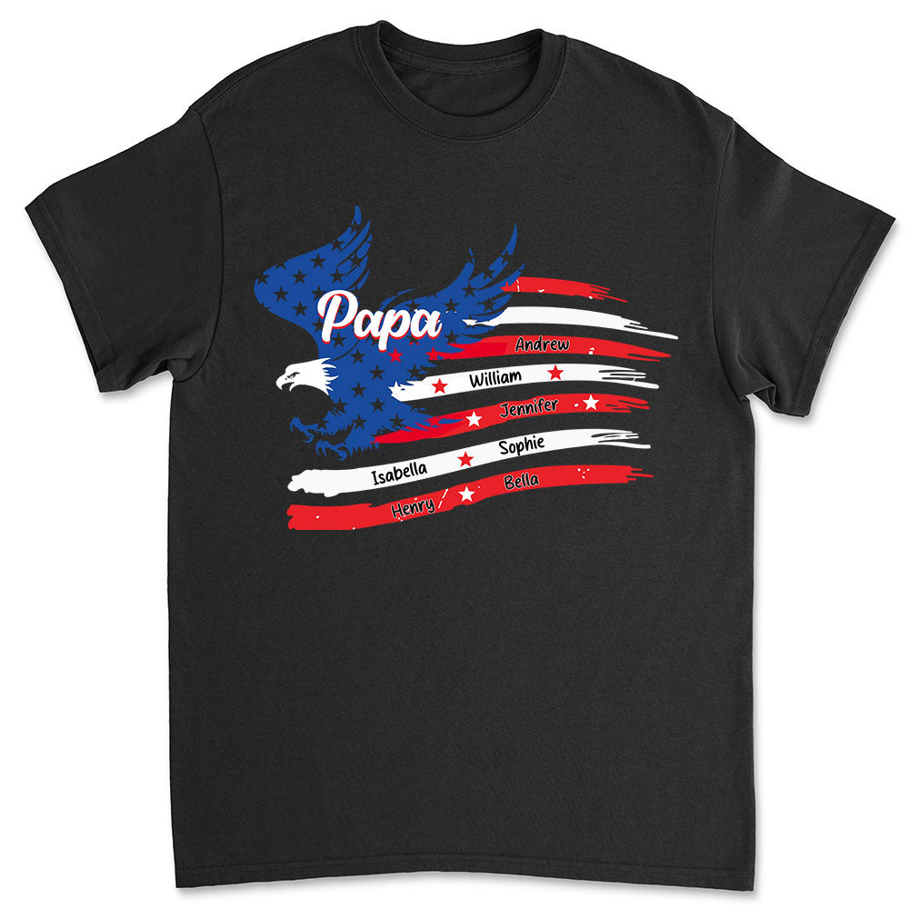 Papa American Flag - Personalized Custom Shirt