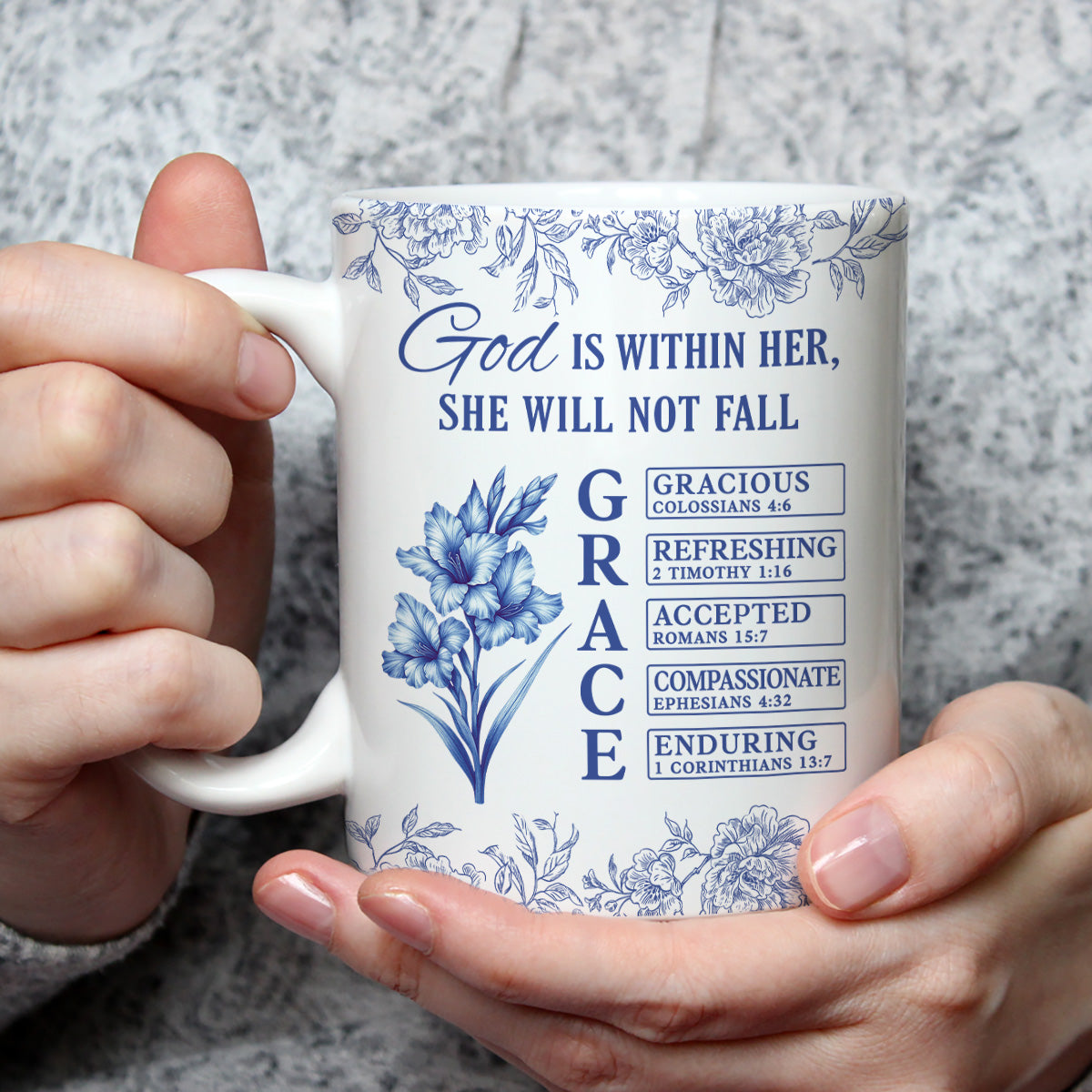 Grace Carries Her Through Storms - Personalized Custom Coffee Mug