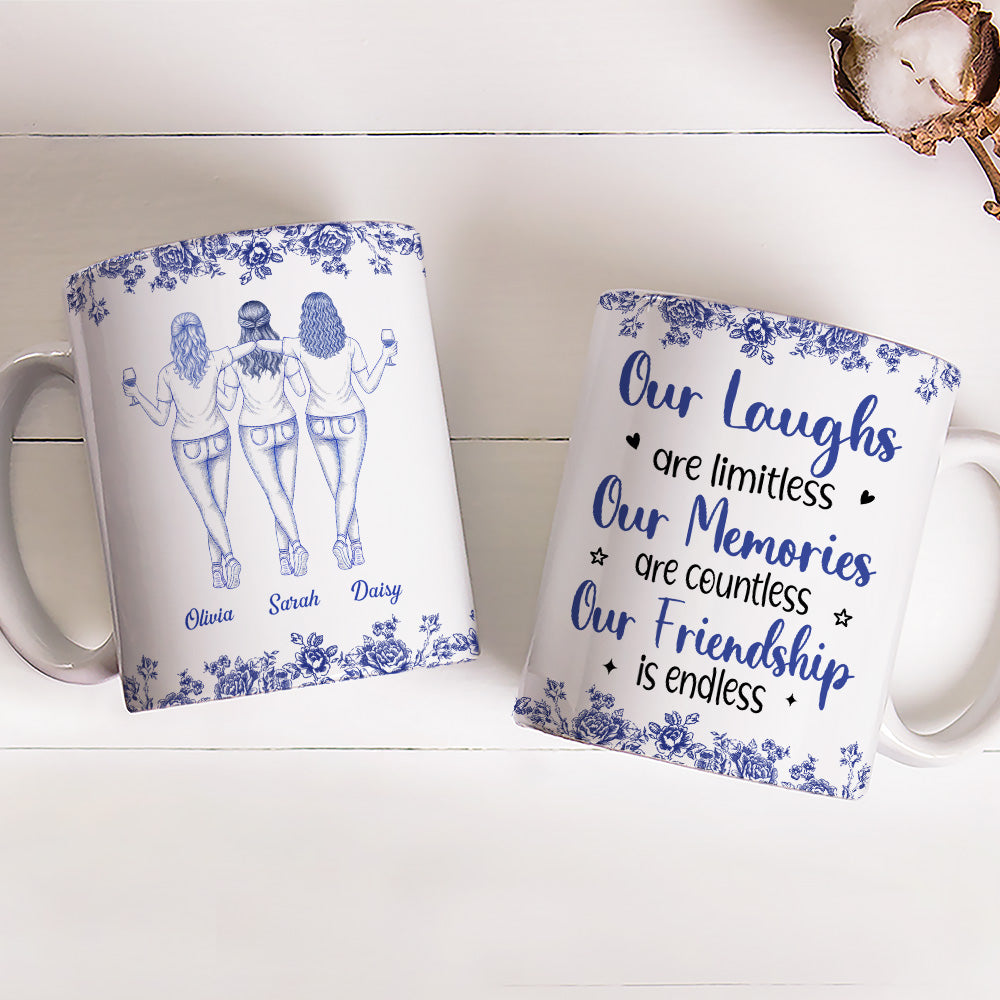 Our Laughs Are Limitless Blue Toile Ver 2 - Personalized Custom Coffee Mug