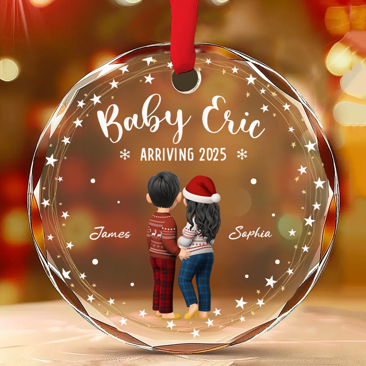 Arrive To The World - Personalized Custom Glass Ornament