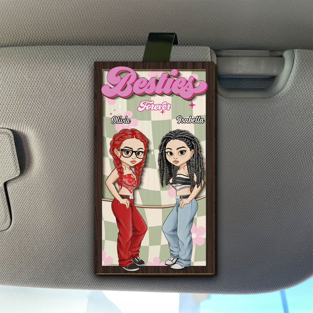 Bestie Forever - Personalized Custom Car Visor Clip