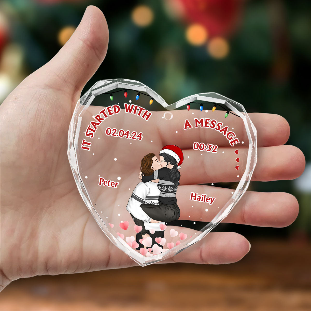 Started With A Message - Personalized Custom Glass Ornament