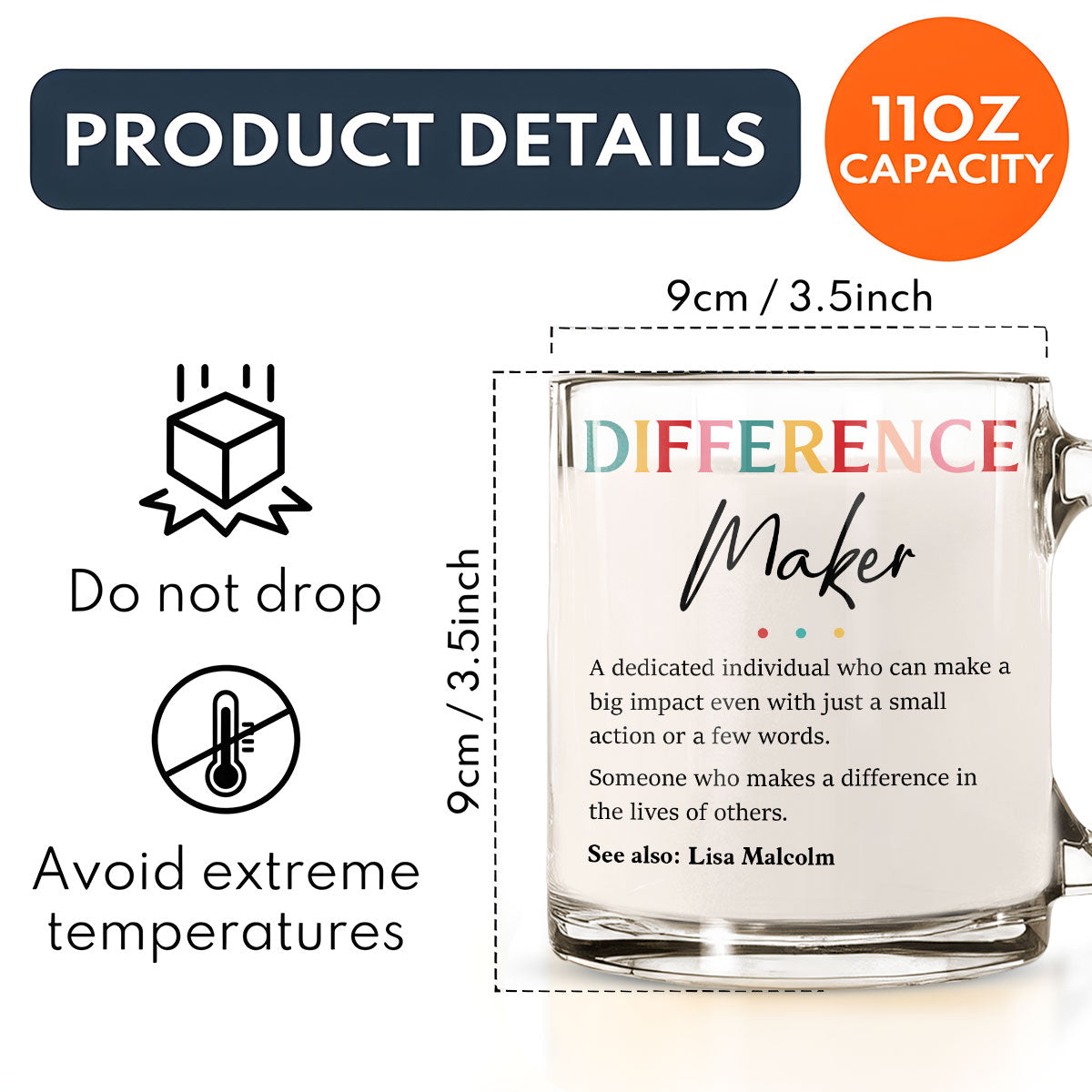 Difference Maker - Personalized Custom Glass Mug