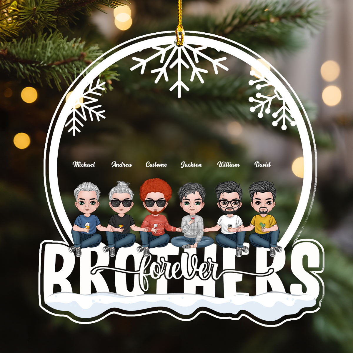 Siblings Forever - Personalized Custom Acrylic Ornament