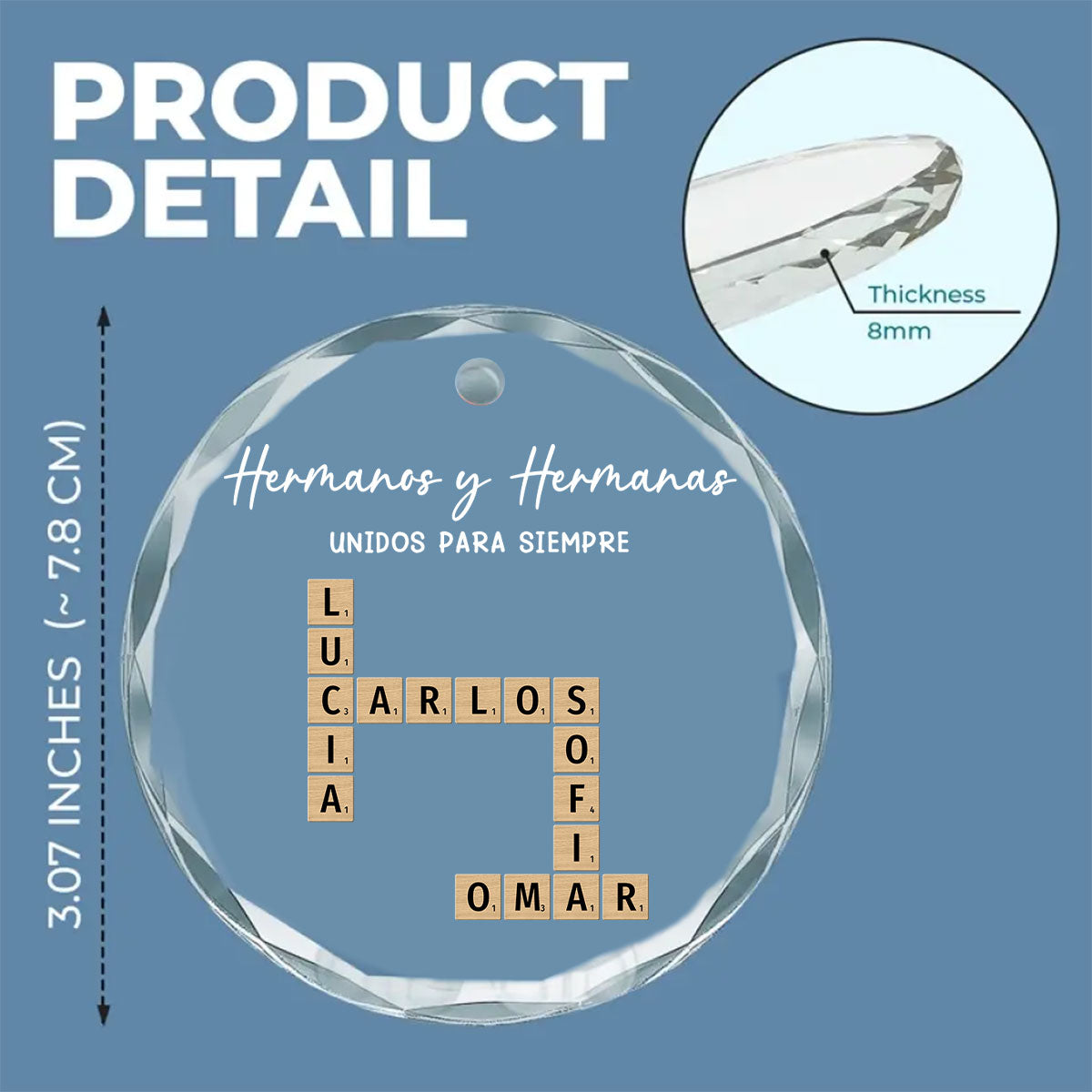 Las Raíces Familiares Nos Mantienen Unidos - Adorno de Cristal Personalizado