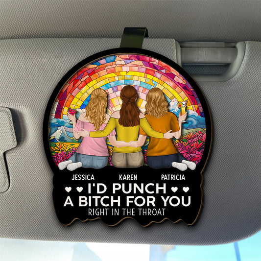 Punch A Bitch For You - Personalized Custom Car Visor Clip