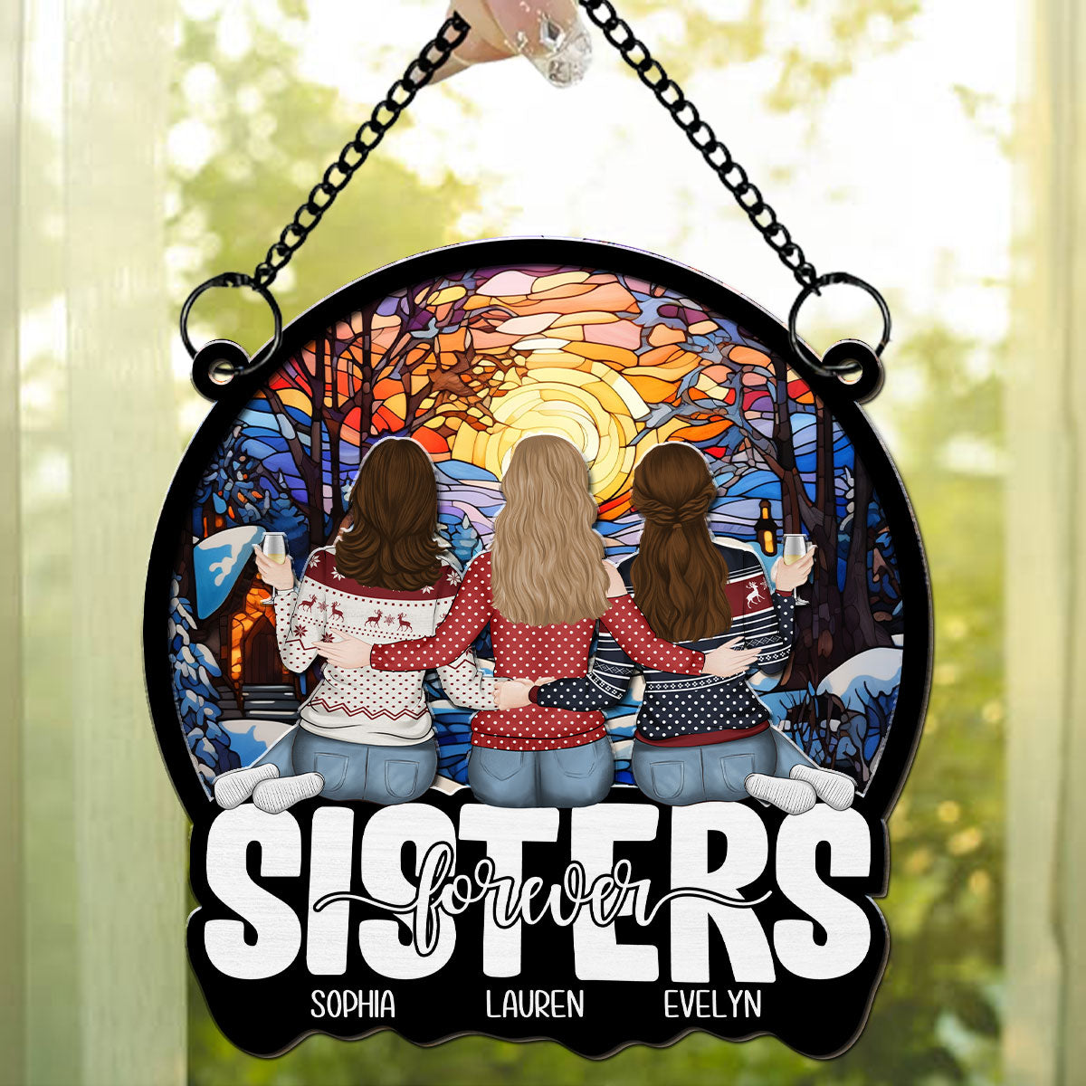 Forever Friends, Forever Young - Personalized Custom Suncatcher