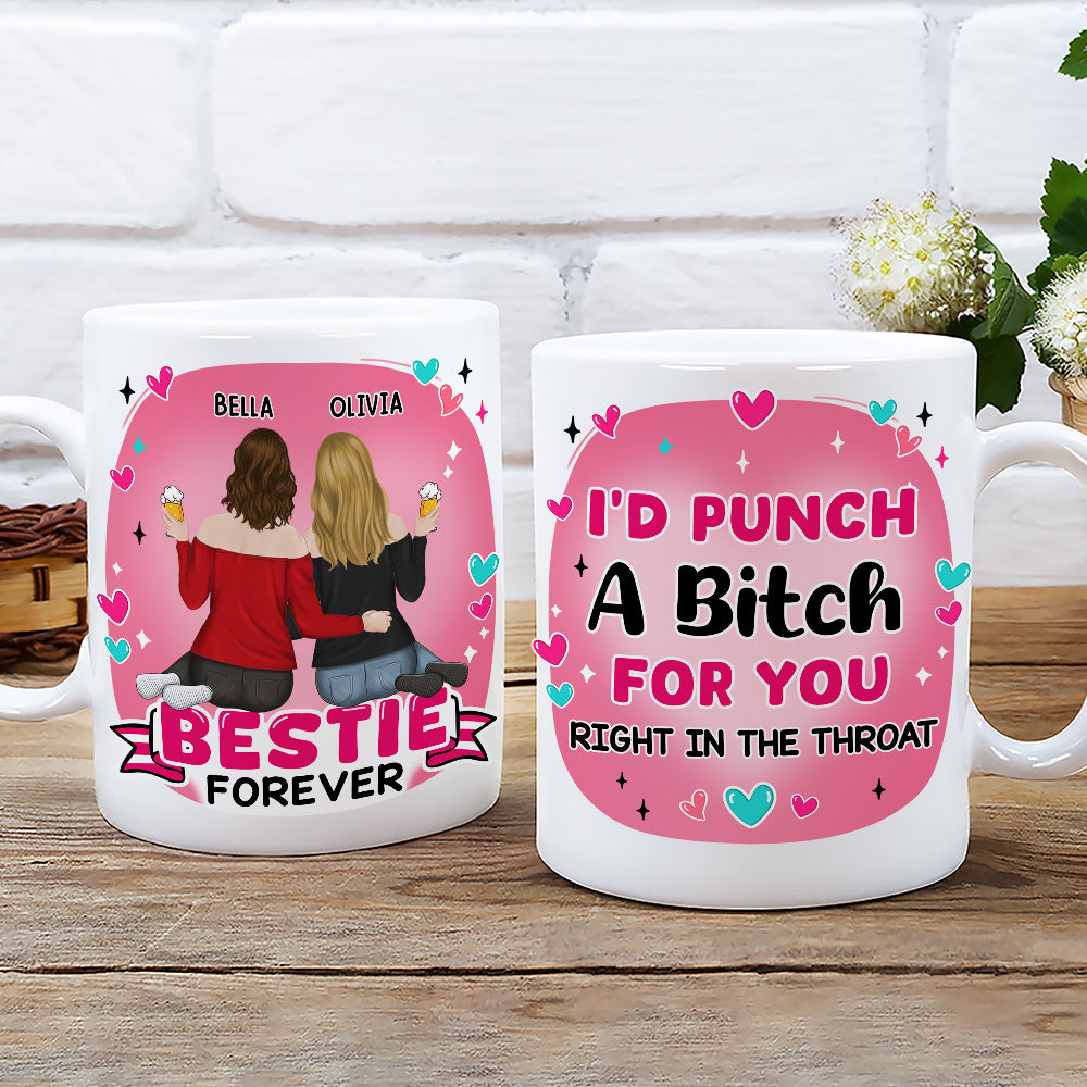 Right In The Throat Bestie - Personalized Custom Coffee Mug