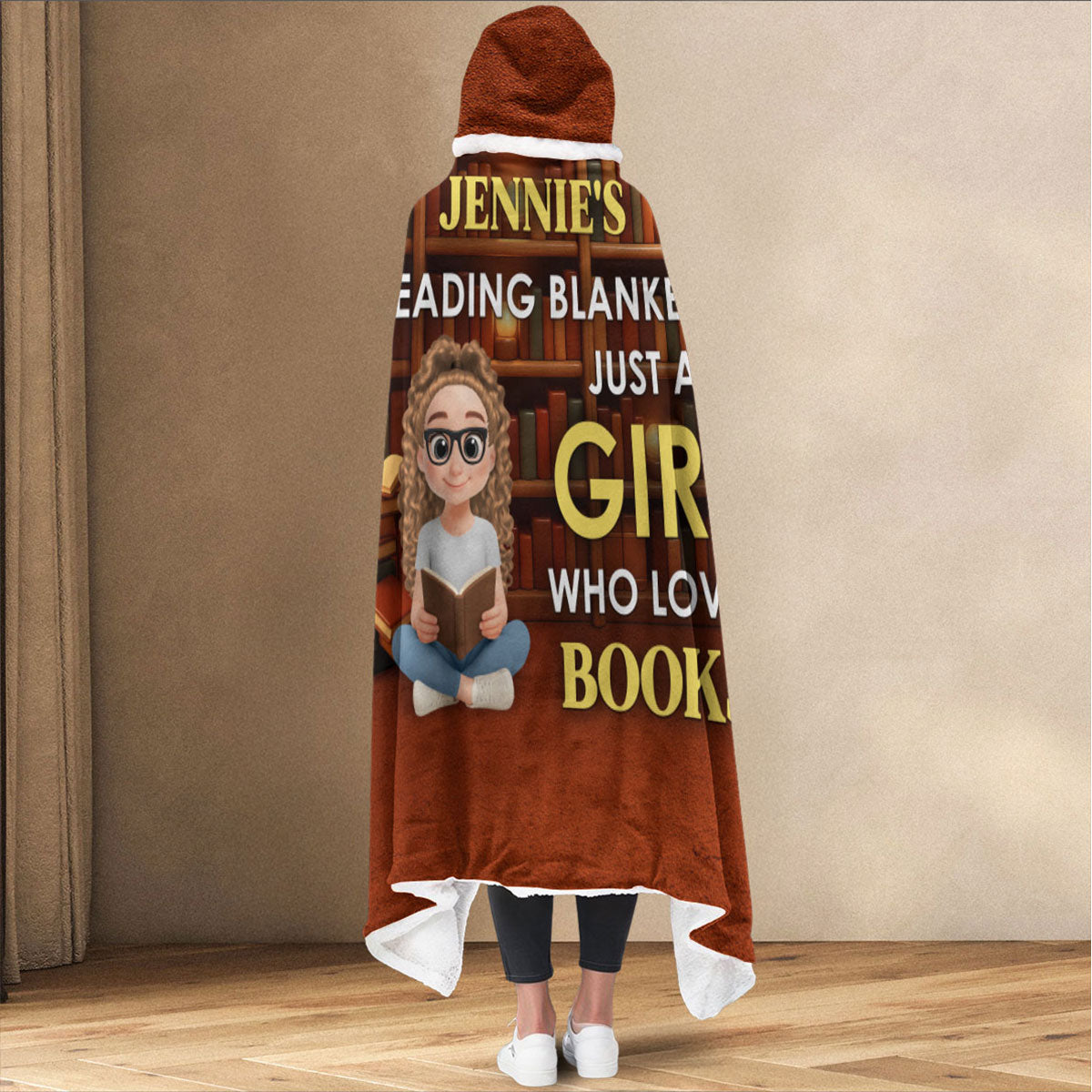 Just A Girl Who Loves Books - Personalized Custom Hooded Blanket
