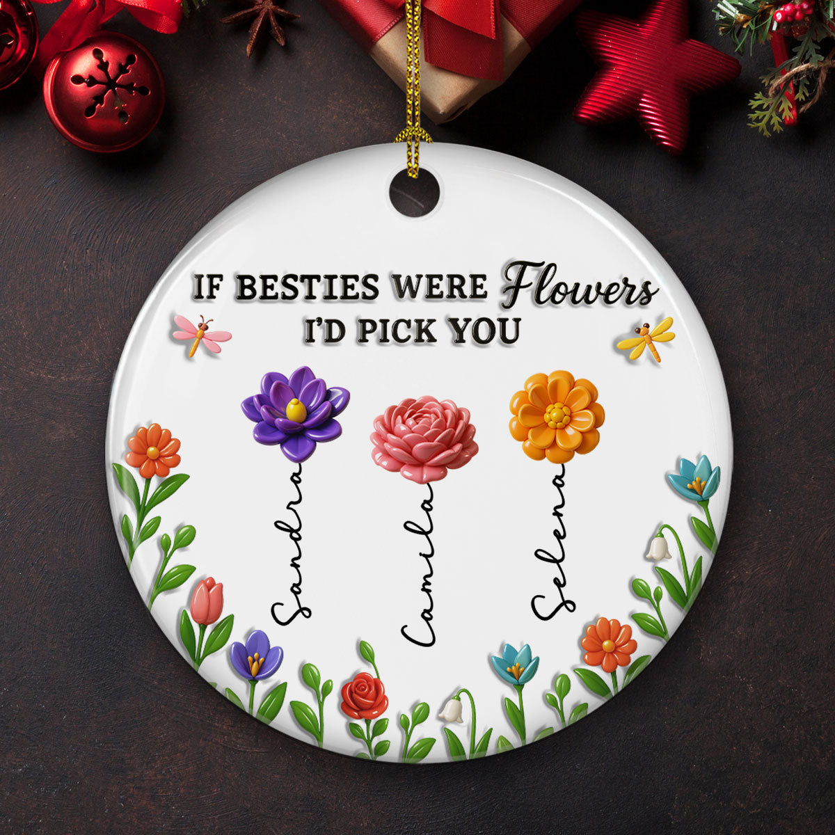 We Bloom Better Together Always - Personalized Custom 3D Inflated Effect Ceramic Ornament