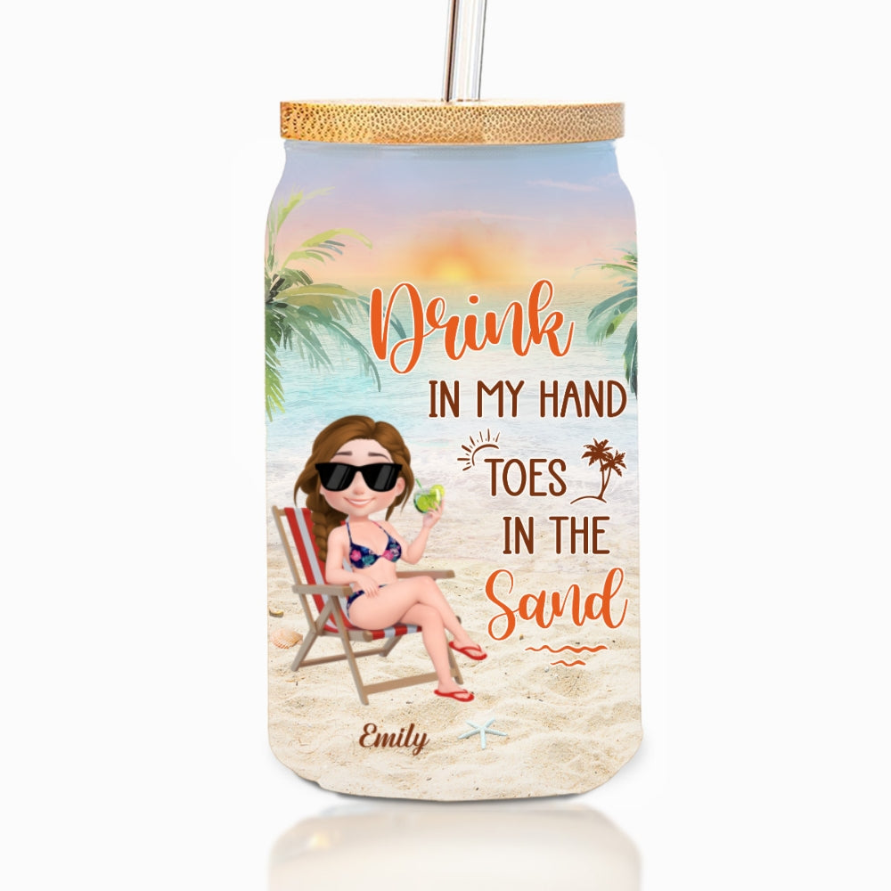 Life Is Better At The Beach - Personalized Custom Glass Can