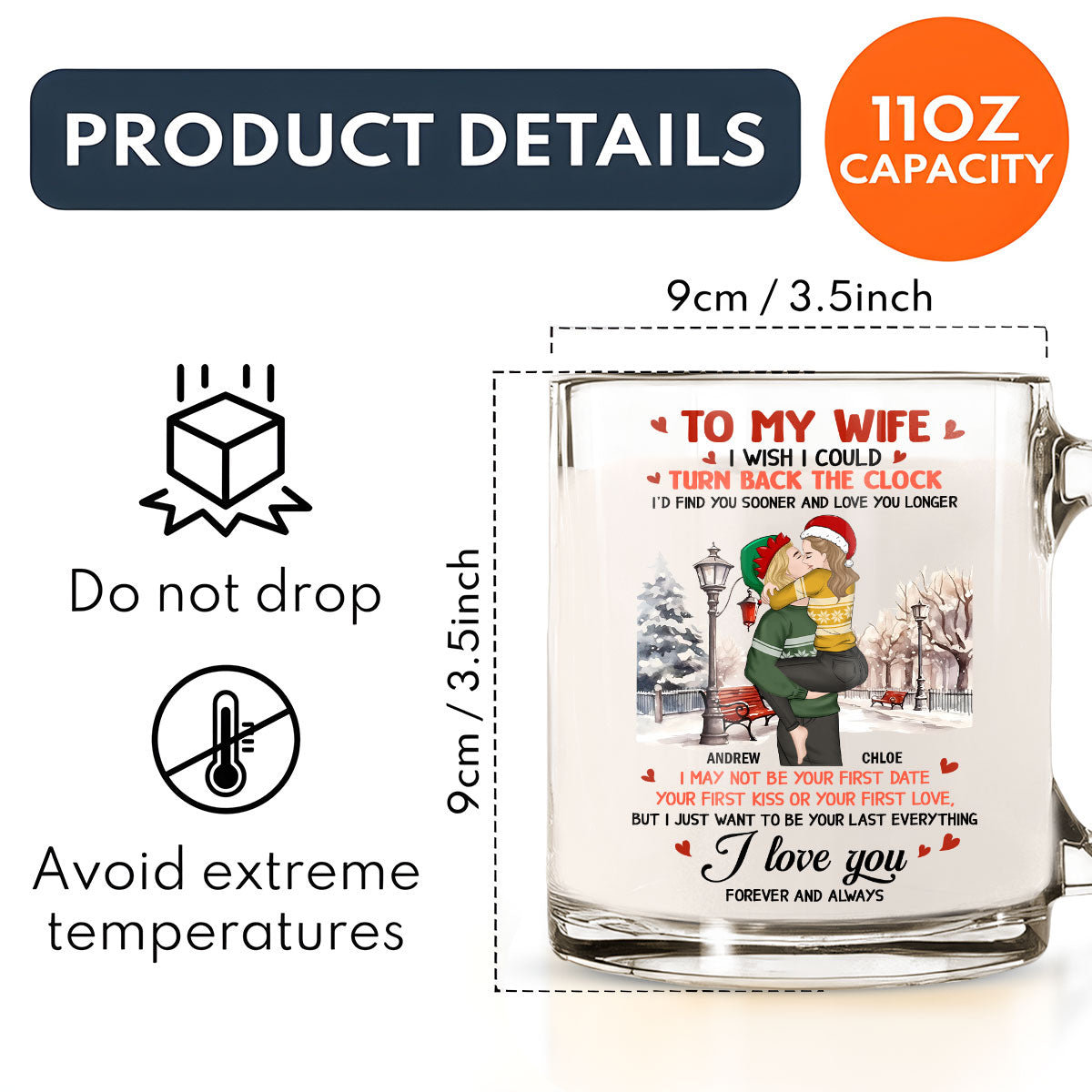 I Wish I Could Turn Back The Clock - Personalized Custom Glass Mug