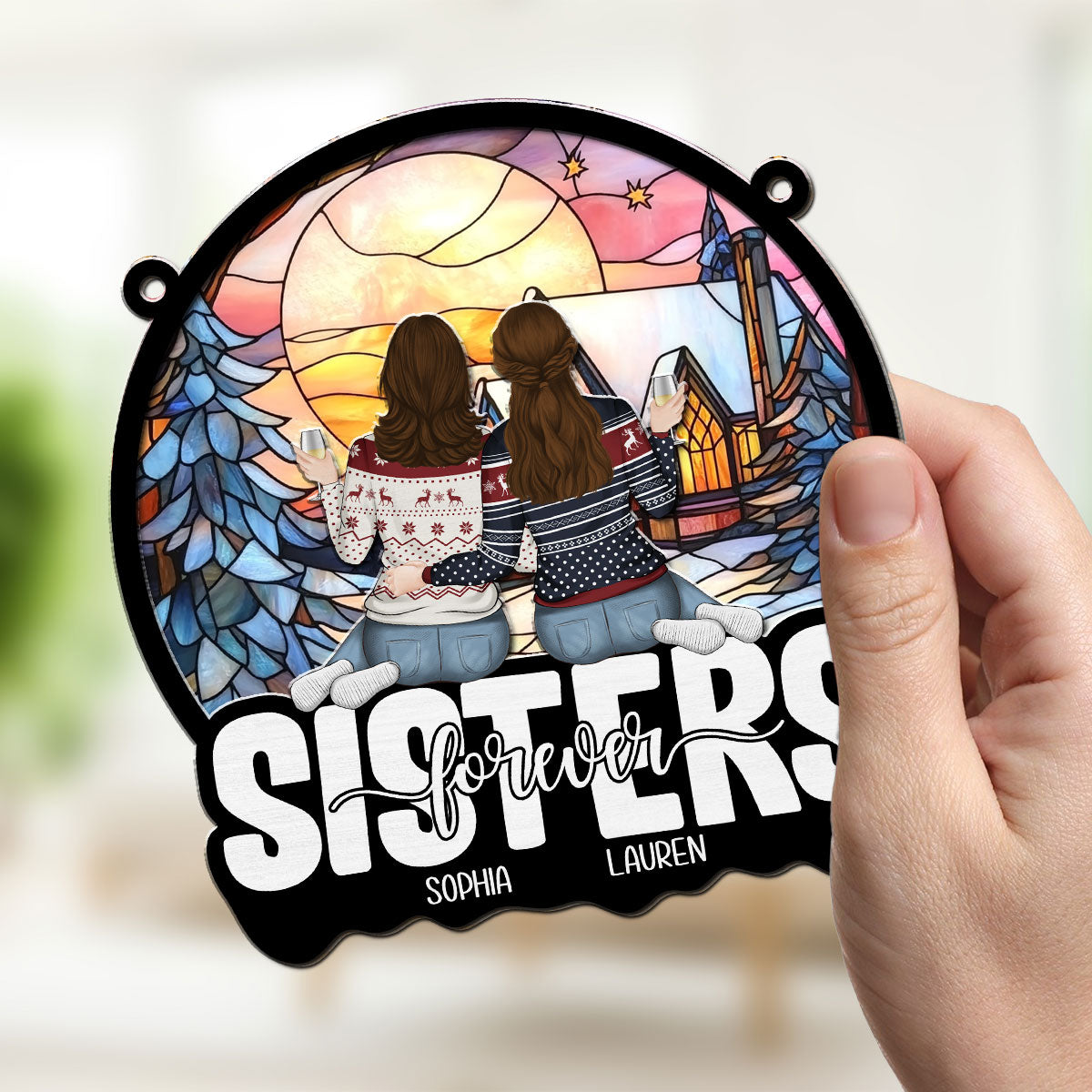 Forever Friends, Forever Young - Personalized Custom Suncatcher