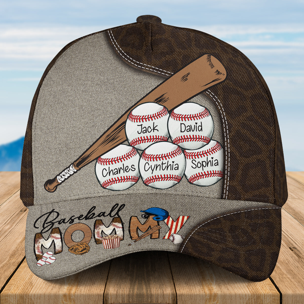 My Favorite Baseball Players Call Me Mom - Personalized Custom Classic Cap