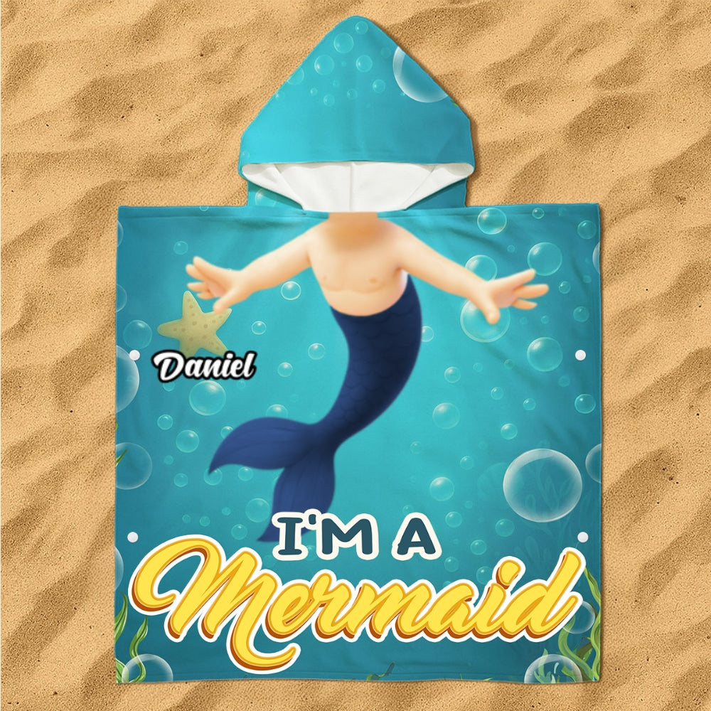 I Am Mermaid - Personalized Custom Hooded Beach Towel