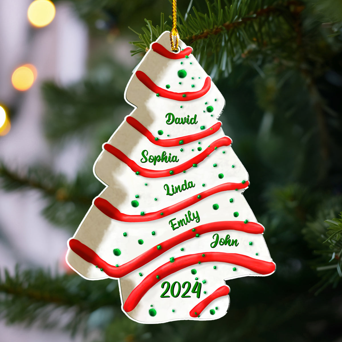 Christmas Tree Cake Full Color - Personalized Custom Acrylic Ornament
