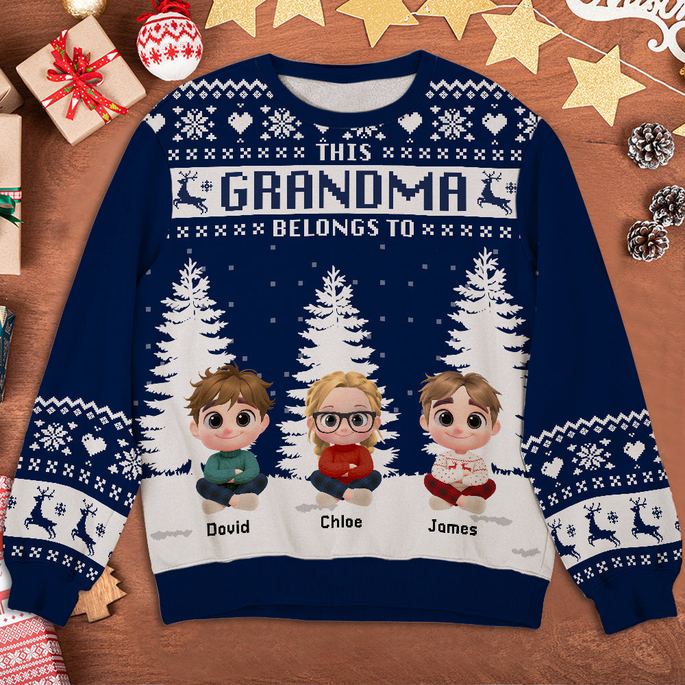 Merry Christmas Super Grandma - Personalized Custom All-Over-Print Sweatshirt