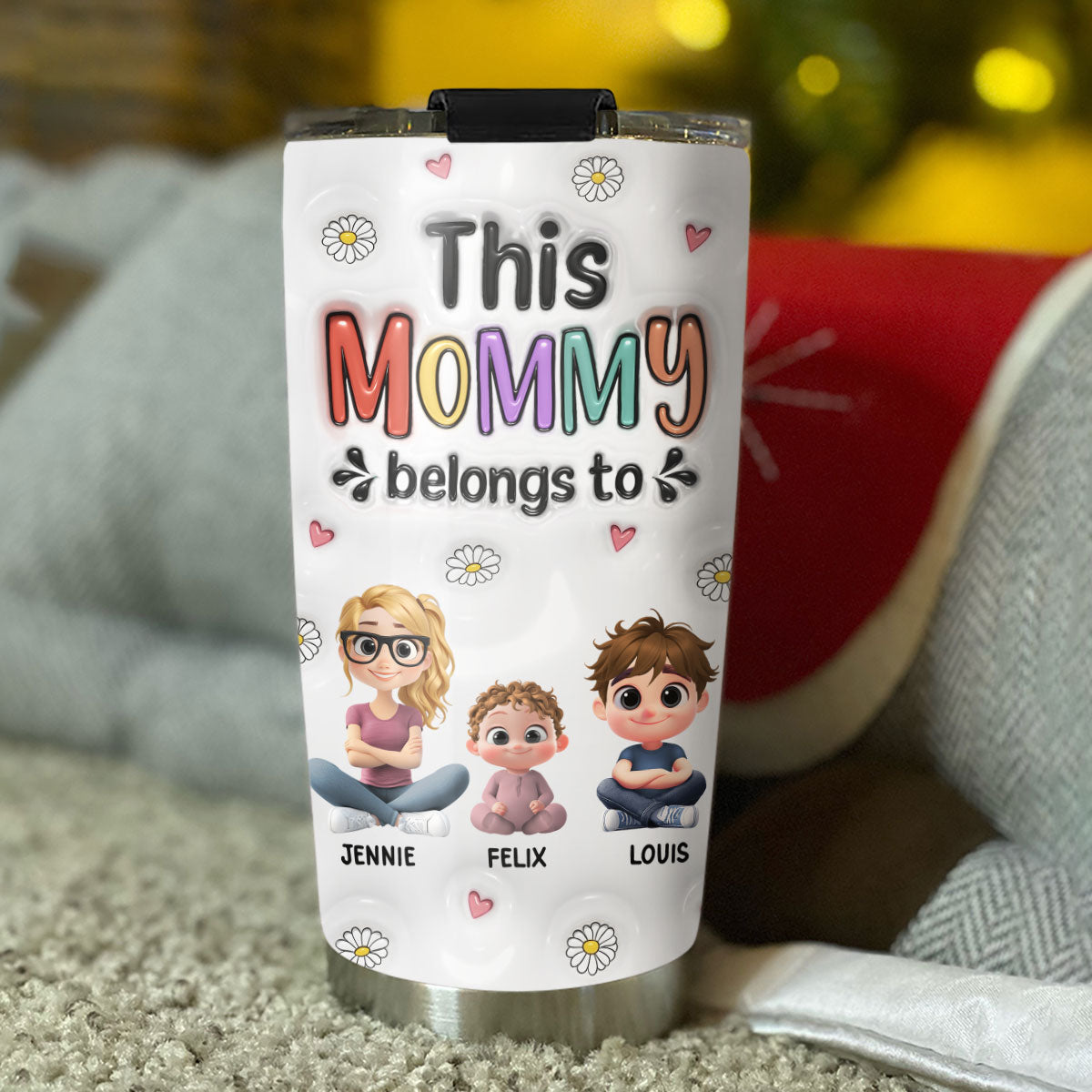 This Mommy Belongs To - Personalized Custom 3D Inflated Effect Tumbler
