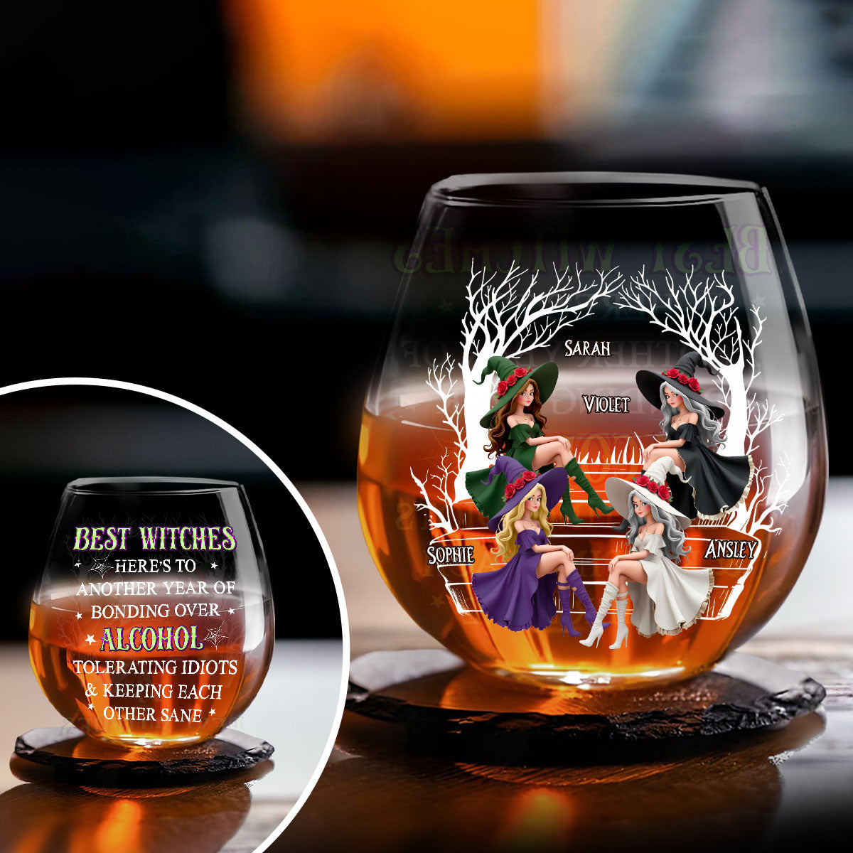 Best Witches Drink - Personalized Custom Wine Glass