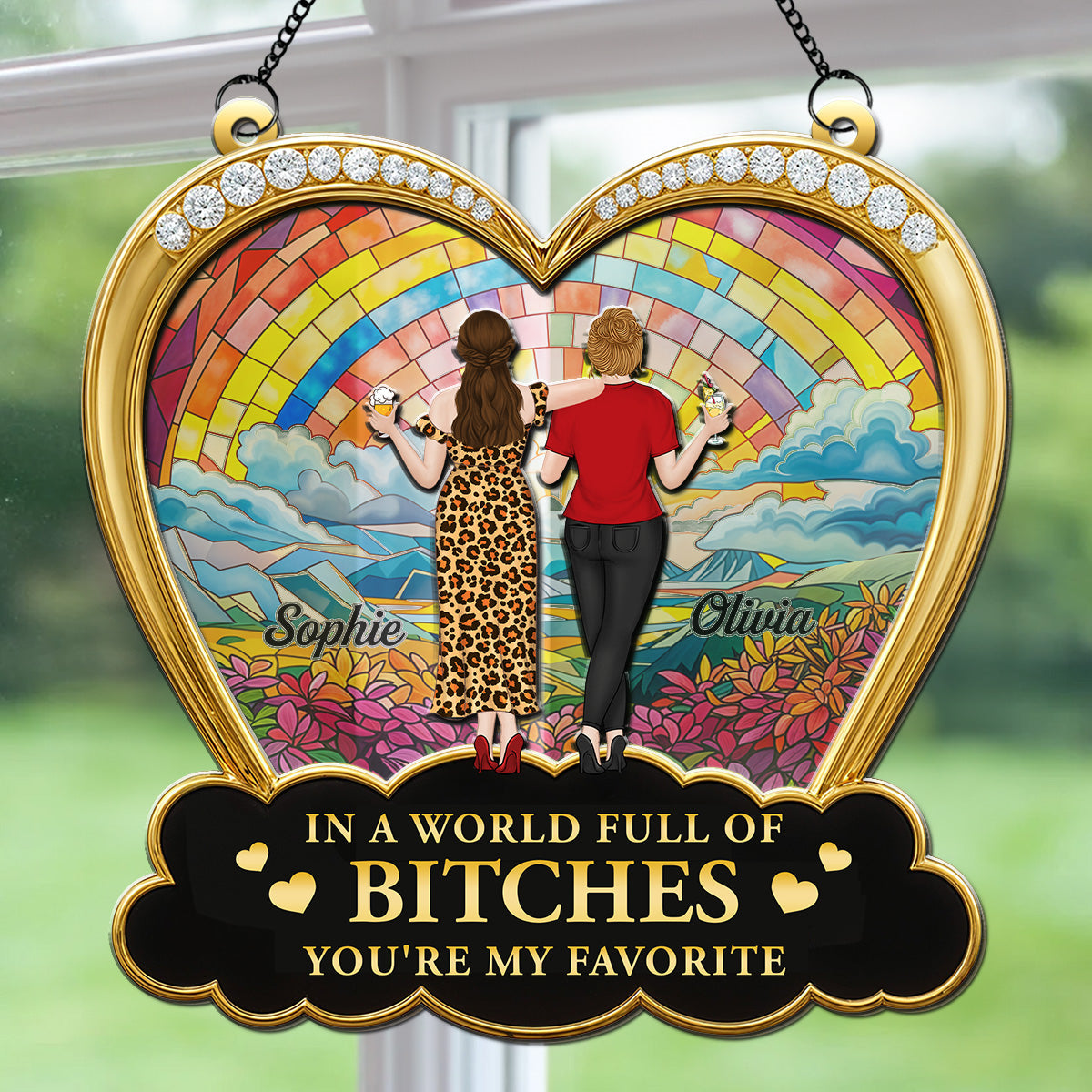 Favorite Besties - Personalized Custom Suncatcher